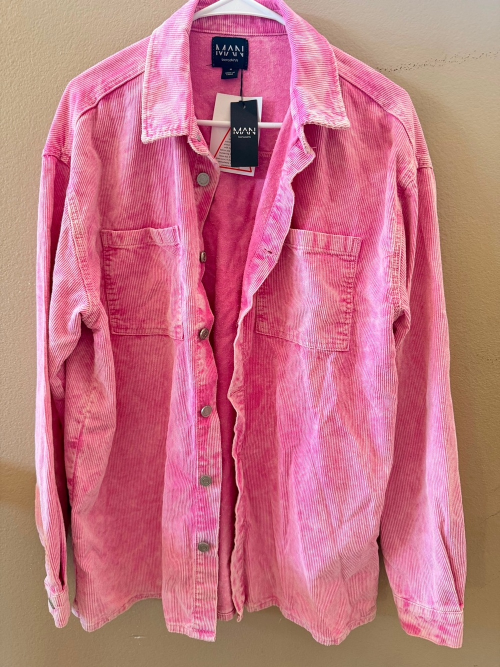boohoo man Pink Corduroy Jacket